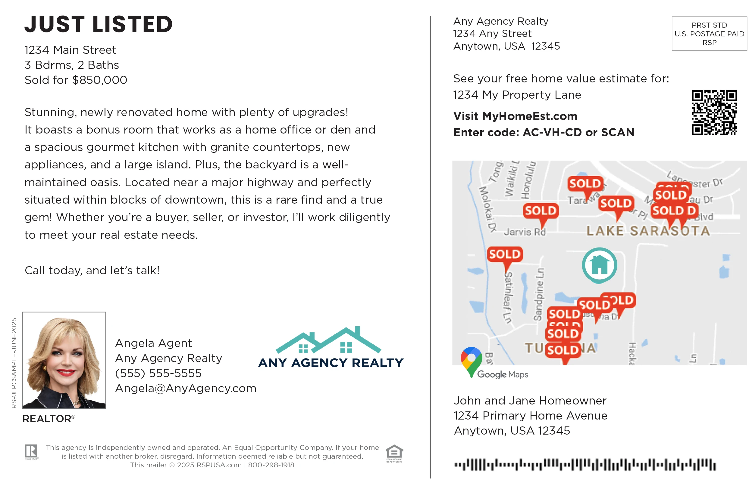 Just Listed Jumbo Back Layout Sample